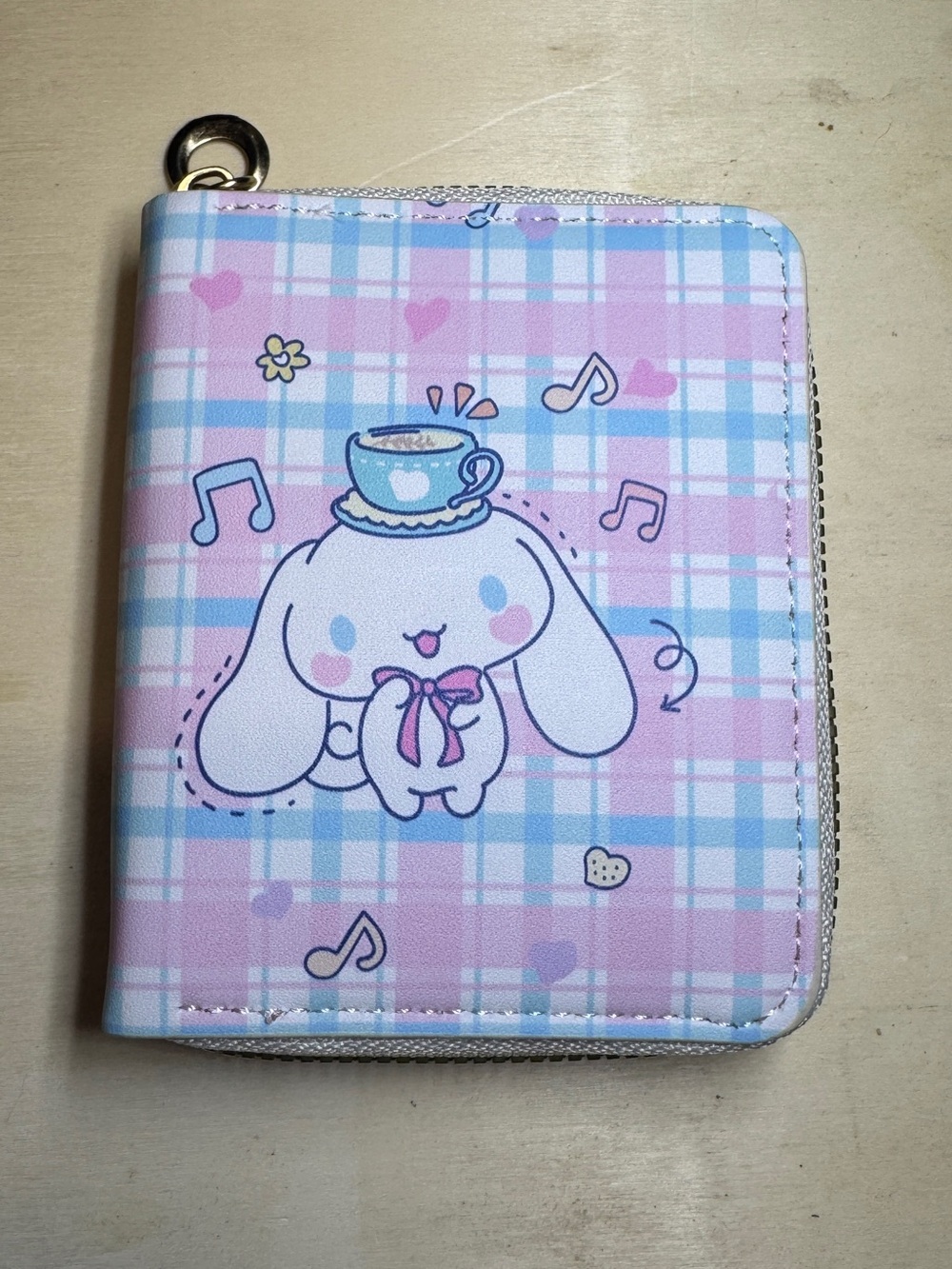 Sanrio Cinnamoroll Zip Wallet NWT Pastel Pink & Blue Plaid NWT